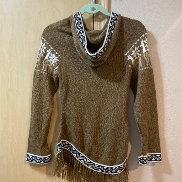 Women Small Gorgeous Handmade Artisan Hoodie Sweater Alpaca Mountain Village Sou - Picture 4 of 4